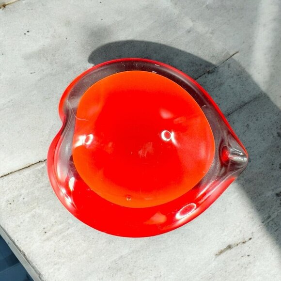 Hand Blown Red Heart Glass Paperweight Figurine Cased Heavy Glass Figure VTG - Picture 2 of 16